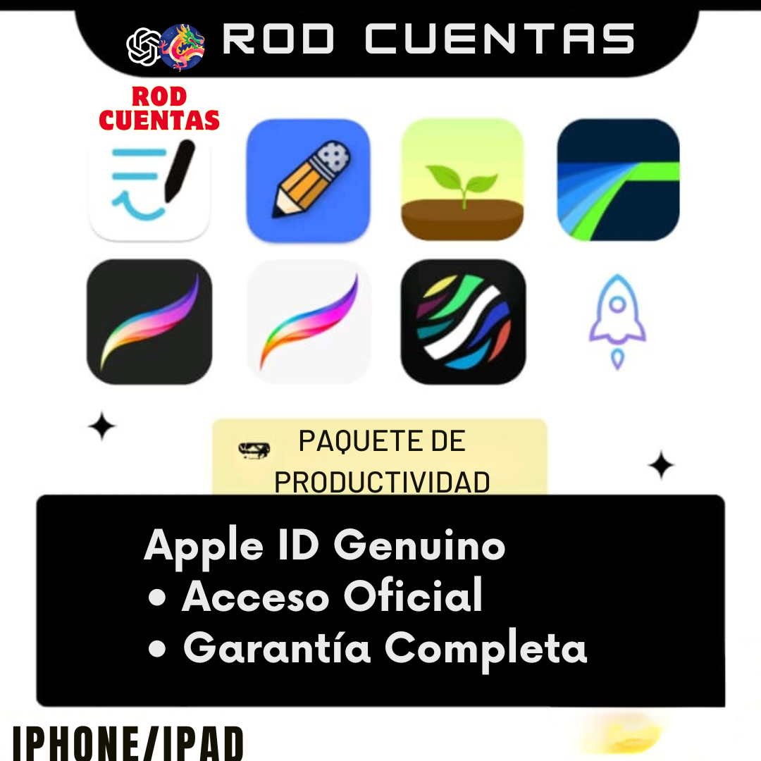 Paquete de productividad IOS (procreate, good notes 6, notability, lumafusion)