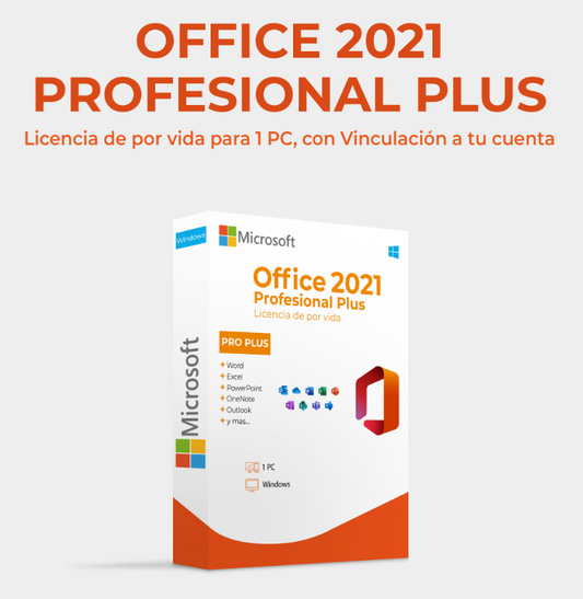 Office 2021 professional plus (vinculado a tu cuenta) (reinstalable)